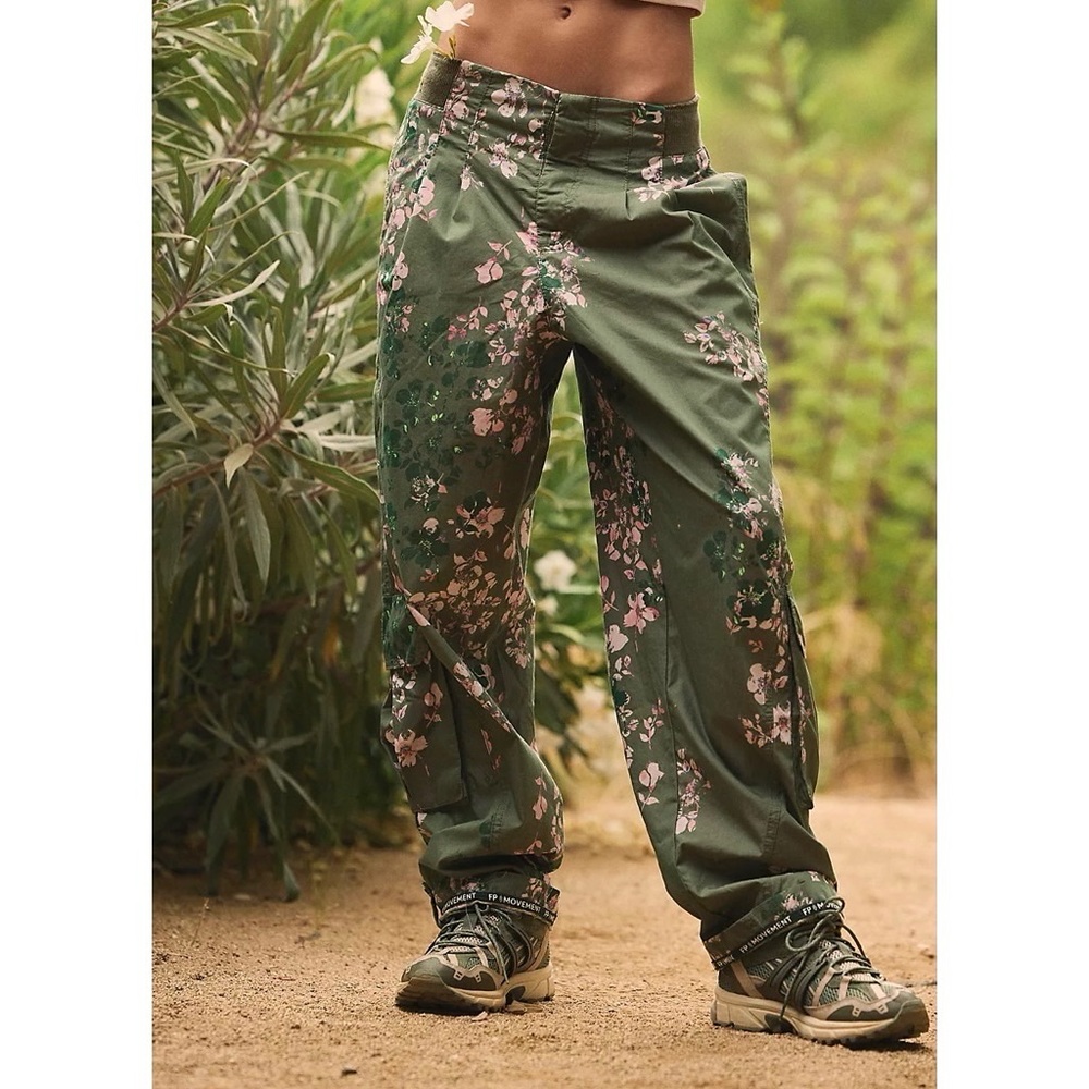 FP Movement by Free People Green Floral Pants